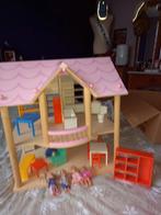 Houten poppenhuis met IKEA meubeltjes., Kinderen en Baby's, Speelgoed | Poppenhuizen, Ophalen, Zo goed als nieuw, Poppenhuis