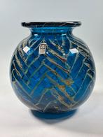 Mdina Vaas Malta - Blauw/Beige - 16cm, Gebruikt, Blauw, Ophalen of Verzenden, Glas