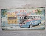 vuren plaat vw volkswagen bus look 60 x 30 blauw zwart, Huis en Inrichting, Woonaccessoires | Wanddecoraties, Ophalen of Verzenden