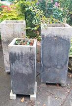 3 stuks Betonlook/natuursteen plantenbakken, Ophalen, Tuin, Gebruikt, Minder dan 60 cm