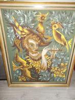 gobelin "schilderij" met fraaie lijst, Antiek en Kunst, Kunst | Schilderijen | Klassiek, Ophalen