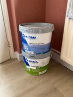 Sigma Verf - Superlatex & WallPrimer Plus - Gentle Umber, Gebruikt, 5 tot 10 liter, Wit, Ophalen of Verzenden
