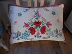 Mooi folklore/boho linnen borduur kussen, Verzenden, Zo goed als nieuw, Overige kleuren, Vierkant