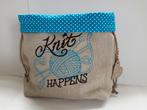 Breitas linnen project bag met borduurwerk., Hobby en Vrije tijd, Ophalen of Verzenden, Nieuw, Breien of Haken, Wol of Garen