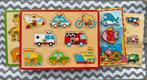 4 houten puzzels, Ophalen of Verzenden, Minder dan 10 stukjes, Zo goed als nieuw, 6 maanden tot 2 jaar