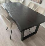 Eettafel 200cm - Zwart Hout, Gebruikt, 100 tot 150 cm, Eikenhout, Ophalen of Verzenden