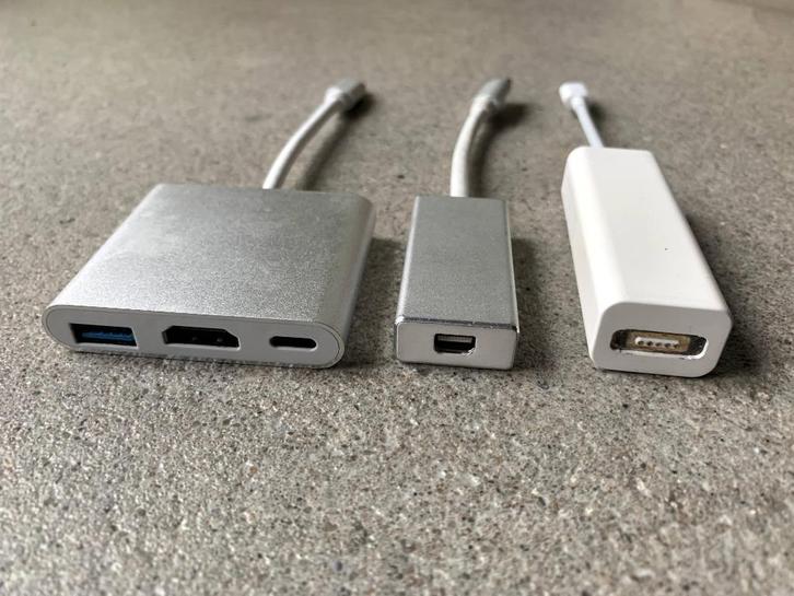 Aansluitset 3 adaptors voor Apple Cinema Display, Computers en Software, Monitoren, 60 Hz of minder, DisplayPort, USB-C, Overige typen