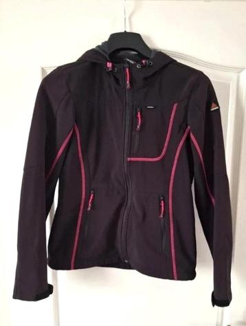 Icepeak softshell jas maat 38 zwart met roze stiksels beschikbaar voor biedingen