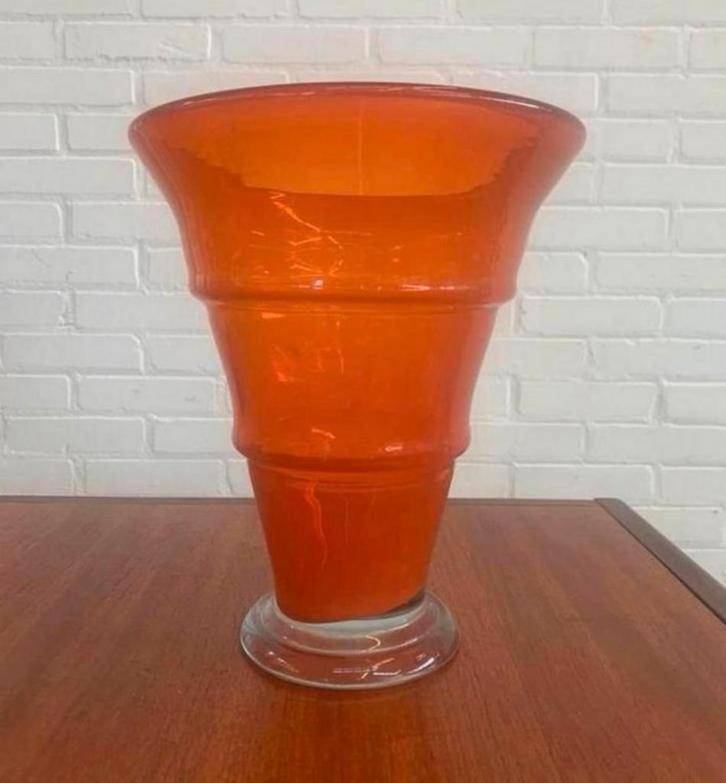 Vaas Vintage Copier Leerdam Scandinavische kunst glazen vaas, Antiek en Kunst, Antiek | Glas en Kristal, Ophalen of Verzenden