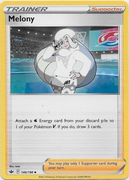 Chilling Reign,  Melony [uncommon] 146/198, Hobby en Vrije tijd, Verzamelkaartspellen | Pokémon, Nieuw, Losse kaart, Verzenden