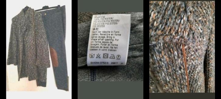 2 delig Hauber. Grof grijs vest + tricot (paardrij)broek 44, Kleding | Dames, Truien en Vesten, Nieuw, Maat 42/44 (L), Grijs, Verzenden