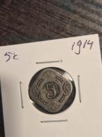 Zeldzame 5 Cent 1914 - Wilhelmina, Ophalen of Verzenden, Koningin Wilhelmina, 5 cent, Losse munt