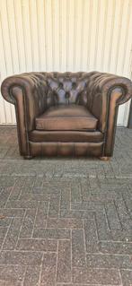 Chesterfield clubfauteuil, Huis en Inrichting, Fauteuils, Ophalen, ., 75 tot 100 cm, Zo goed als nieuw
