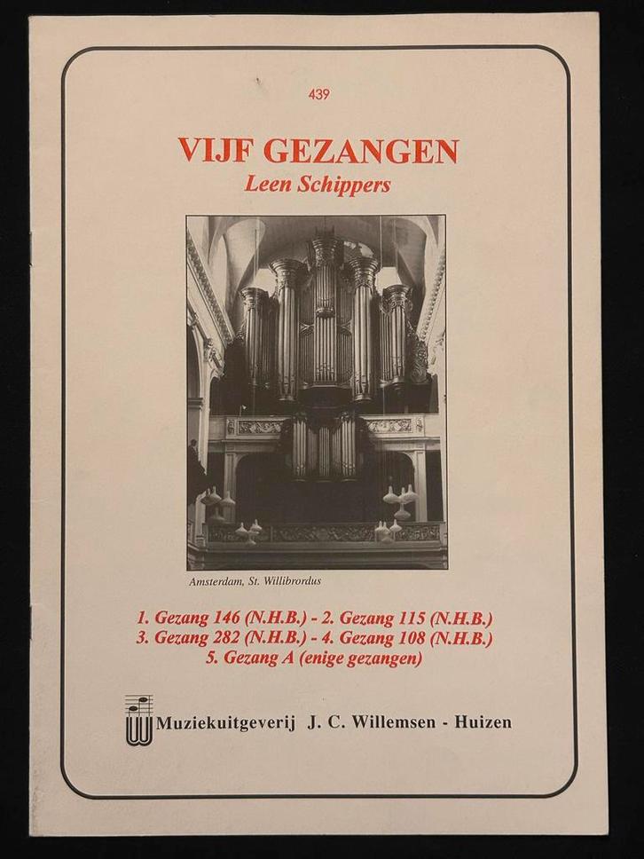 Leen Schippers - Vijf Gezangen, Muziek en Instrumenten, Bladmuziek, Gebruikt, Artiest of Componist, Religie en Gospel, Piano, Orgel