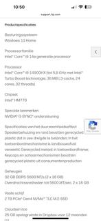 HP OMEN 16 RTX 4080 240Hz i9 32GB DDR5 2TB incl garantie HP, Ophalen of Verzenden, Zo goed als nieuw, Gaming, 16 inch