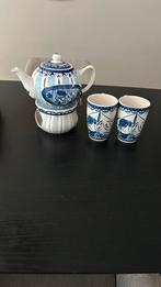 Delfs Blond Theepot + 2 XL Mokken Set Keramiek Aardewerk Del, Ophalen of Verzenden