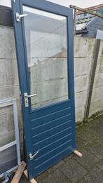 Houten buitendeur met dubbelglas - 88x211 cm, Ophalen, Gebruikt, 80 tot 100 cm, Buitendeur