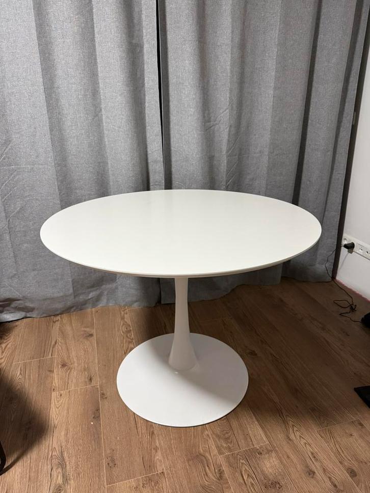 Witte ronde eettafel JYSK, Huis en Inrichting, Tafels | Eettafels, Gebruikt, 50 tot 100 cm, 100 tot 150 cm, Vier personen, Rond