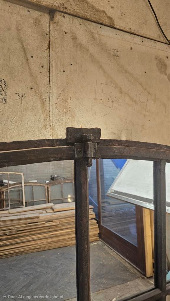 Grote Spiegel | Gietijzer stalraam | Landelijk Robuust |, Huis en Inrichting, Woonaccessoires | Spiegels, Nieuw, Ophalen of Verzenden