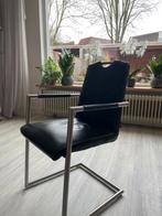 Moderne eetkamerstoel met armleuning, Ophalen, Gebruikt, Zwart, Leer