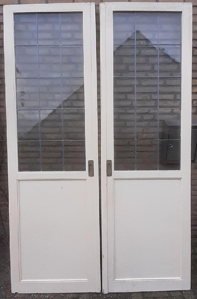 Glas in lood suite deuren, Doe-het-zelf en Verbouw, Deuren en Horren, Gebruikt, Binnendeur, 215 cm of meer, 120 cm of meer, Glas