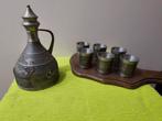 Vintage Tinnen Drankset - Fles en Bekers, Antiek en Kunst, Ophalen of Verzenden