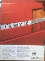 Folder van Alfa Romeo Giulietta 1.8, 1979, Ophalen of Verzenden, Nieuw, Alfa Romeo