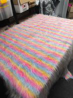 Medium kwaliteit faux fur lap pastel rengenboog fursuit, 120 cm of meer, 200 cm of meer, Ophalen of Verzenden, Zo goed als nieuw