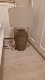 Stenen lampenvoet met linnen kap - 70cm, Ophalen of Verzenden