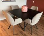 Eettafel met stoelen, Ophalen, Vierkant, Zo goed als nieuw, Vier personen