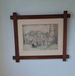 Jan Strube - Haven van Veere 1954 - Met Lijst, Antiek en Kunst, Ophalen