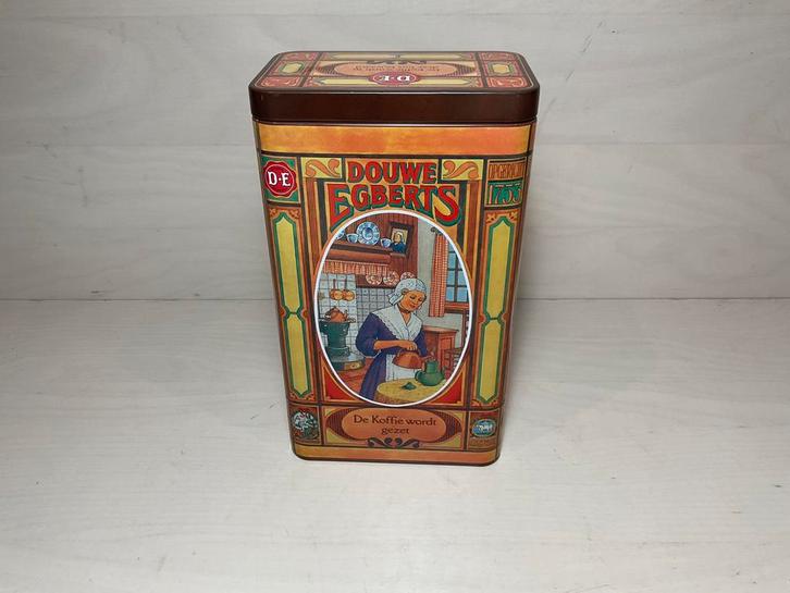 Koffieblik Douwe Egberts de koffei gezet etc., Verzamelen, Blikken, Zo goed als nieuw, Koffie, Douwe Egberts, Ophalen of Verzenden