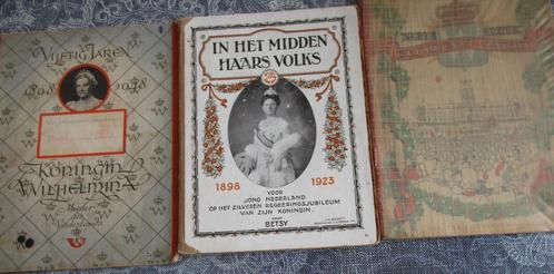3 antieke boekjes jubilea koningin Wilhelmina, Verzamelen, Koninklijk Huis en Royalty, Gebruikt, Tijdschrift of Boek, Ophalen of Verzenden