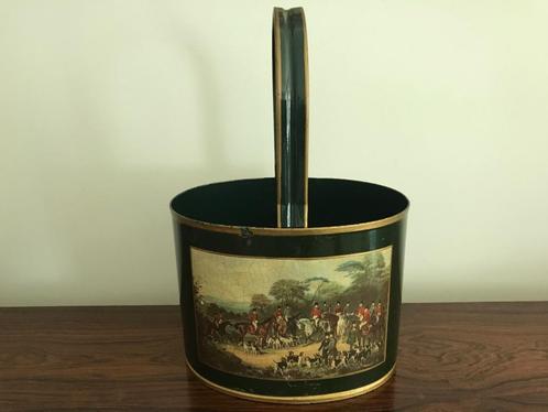 vintage metalen mand paarden jacht  ruiters groen goud 32 cm, Antiek en Kunst, Curiosa en Brocante, Ophalen of Verzenden