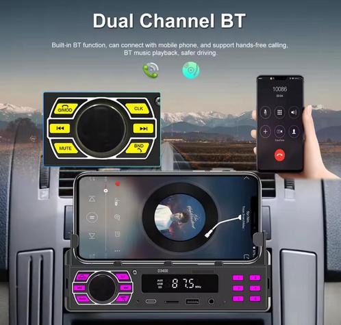 Auto Radio Bluetooth met Telefoonhouder  en Compleet, Auto diversen, Autoradio's, Nieuw, Ophalen of Verzenden