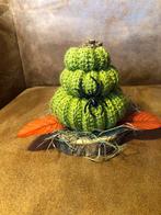 Stapel pompoentjes op houten schijf, Huis en Inrichting, Ophalen, Nieuw