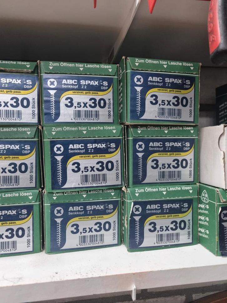abc spax schroeven., Doe-het-zelf en Verbouw, IJzerwaren en Bevestigingsmiddelen, Nieuw, Schroeven, Rvs, Ophalen of Verzenden