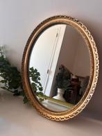 Vintage ovale goudkleurige spiegel, Ophalen of Verzenden, Ovaal, Minder dan 50 cm