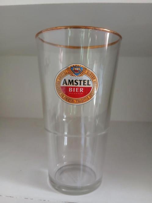 Amstel bierglas, 36 bierglazen, conisch, met stapelrand, Verzamelen, Biermerken, Nieuw, Glas of Glazen, Amstel, Ophalen of Verzenden