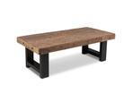 Stoere houten salontafel teakhouten, Ophalen, 100 tot 150 cm, 50 tot 100 cm, Zo goed als nieuw