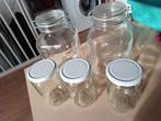 2 grote weckpotten en 3 inmaakpotten, Ophalen, Zo goed als nieuw