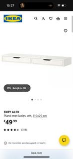IKEA EKBY ALEX Plank met Lades - Wit, Huis en Inrichting, Ophalen, Zo goed als nieuw