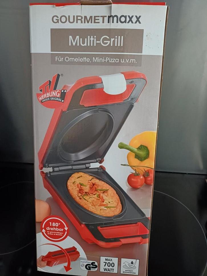 Gourmetmaxx Multi-Grill - Perfect voor Omelet en Mini-Pizza, Witgoed en Apparatuur, Contactgrills, Gebruikt, Uitneembare platen