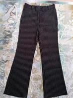 Krijtstreep broek, bruin met witte streepjes, M, nieuwstaat, Maat 38/40 (M), Bruin, Ophalen of Verzenden, Zo goed als nieuw