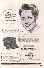 Retro reclame 1951 Siemag typemachine schrijfmachine, Verzamelen, Ophalen of Verzenden