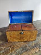 Antieke Engelse walnoot theedoos, Ophalen of Verzenden