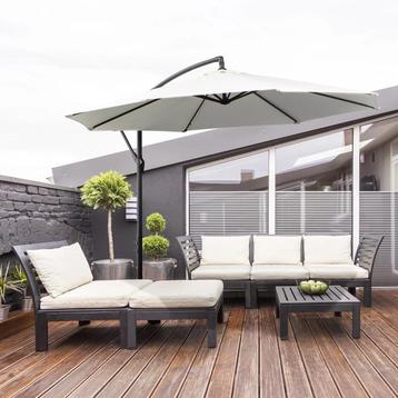 parasol zwengelparasol met handkruk crème nieuw in doos