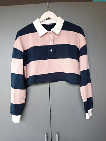 Roze/marineblauwe korte sweater mt XS van Shein  beschikbaar voor biedingen