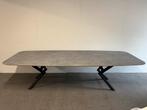 Deens ovale eettafel HPL beton print 300x120, 100 tot 150 cm, 200 cm of meer, Ophalen of Verzenden, Zo goed als nieuw