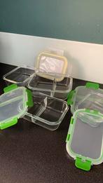 Set van 4 glazen bakjes met deksel, Huis en Inrichting, Keuken | Keukenbenodigdheden, Ophalen of Verzenden, Zo goed als nieuw